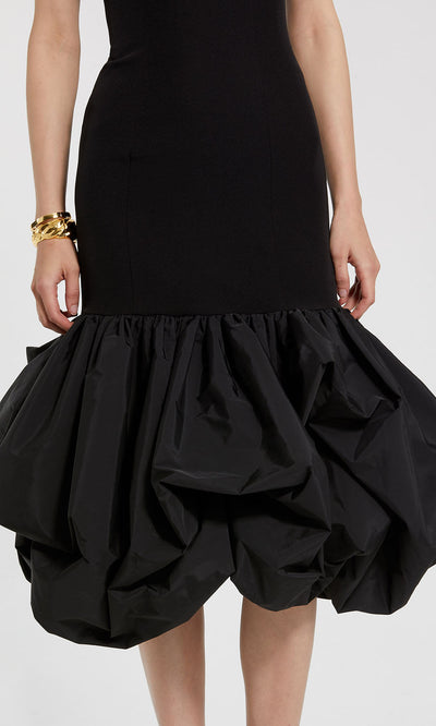 Ieena Duggal 21061 - Bubble Hem Straight-Across Crepe Dress Cocktail Dresses