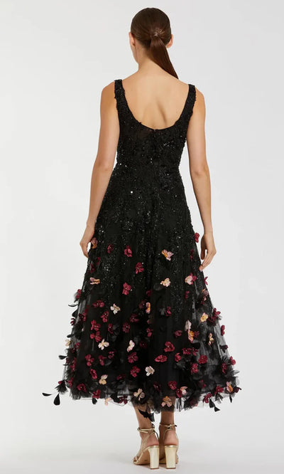 Mac Duggal 21085 - Scoop A-line Midi Dress with 3D Floral Wedding Guest