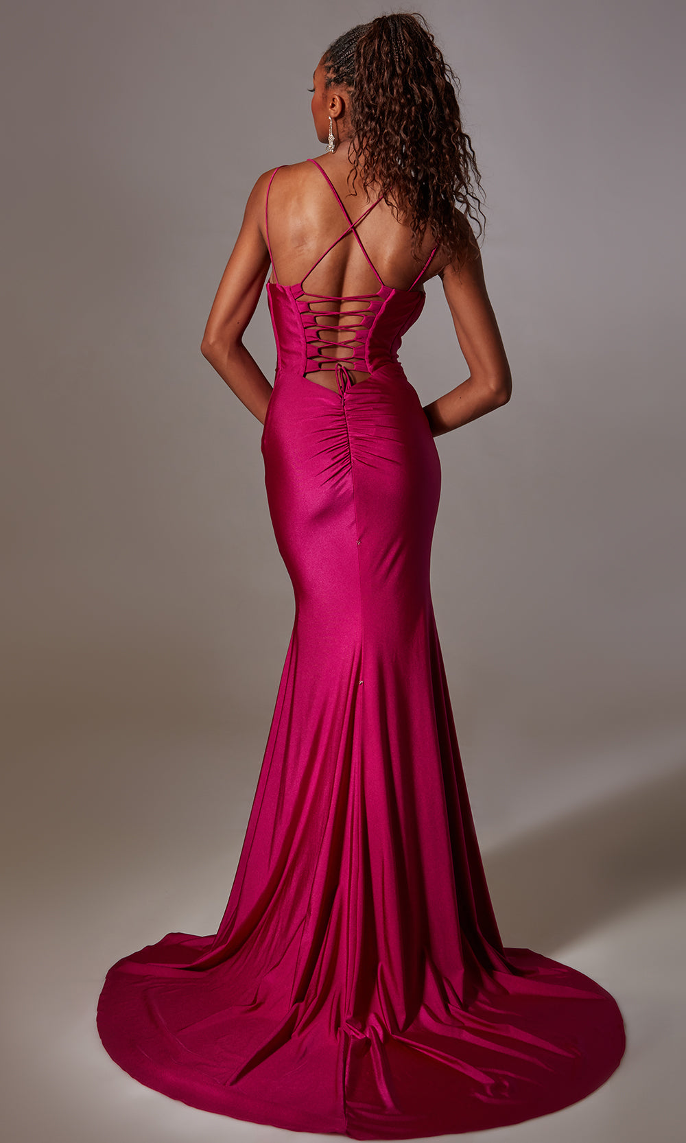 Aerie Couture 210 - Deep V-Neck Gown with Sweep Train Prom Dresses