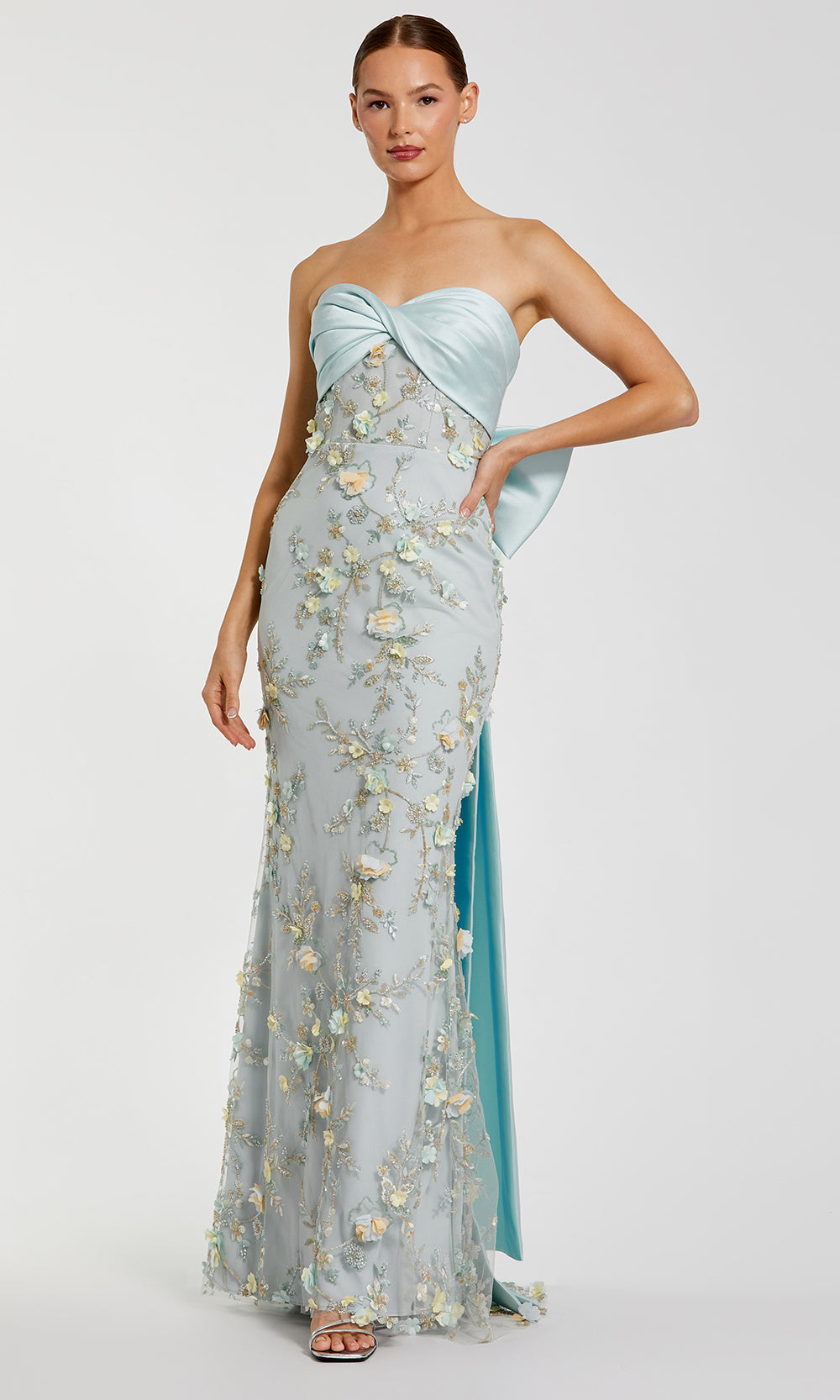 Mac Duggal 21102 - Sweetheart Bow Back Evening Gown Formal Gowns in Blue