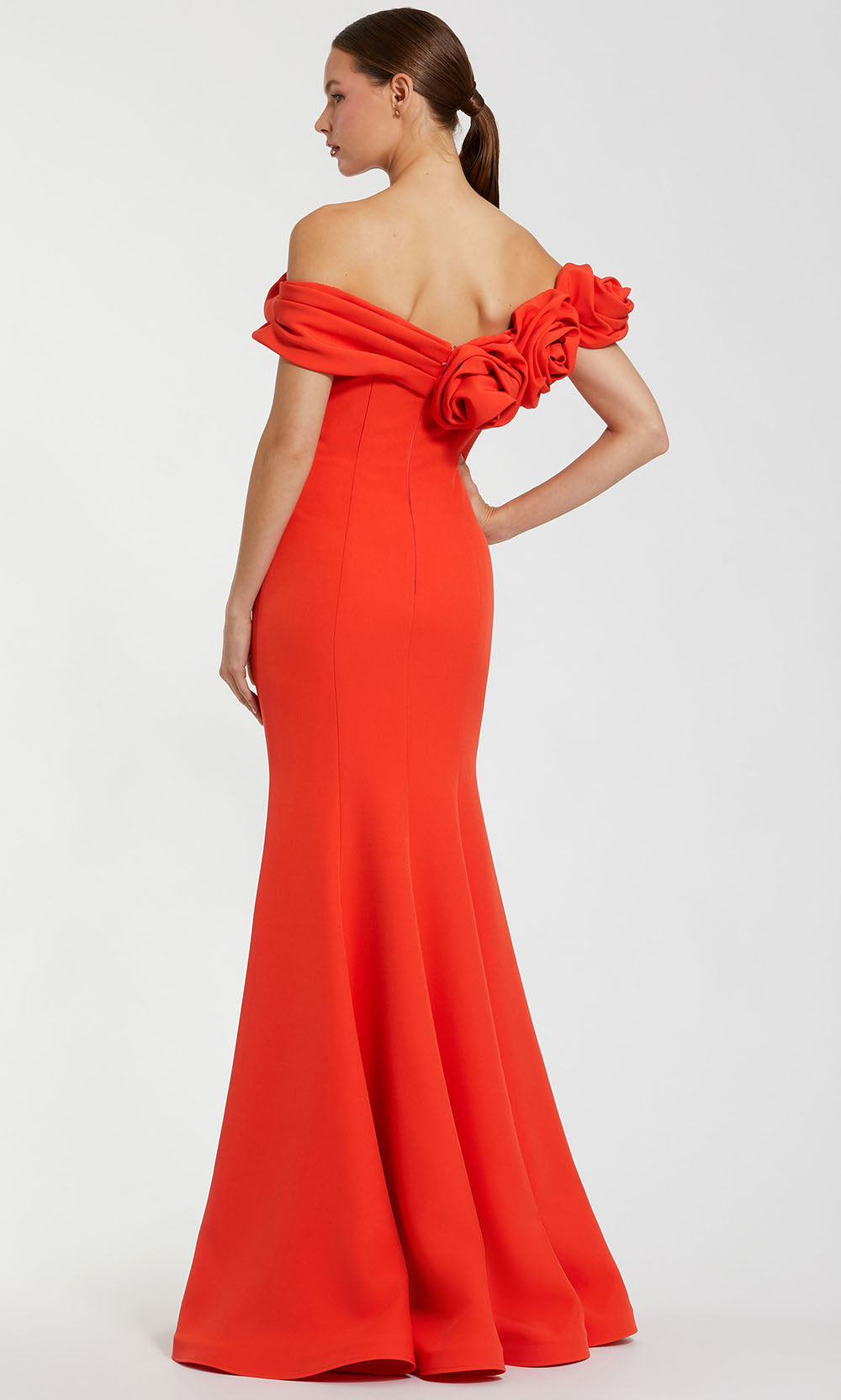 Mac Duggal 21104 - Crepe Gown with 3D Flower Detail Evening Dresses