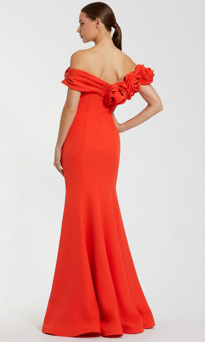 Mac Duggal 21104 - Crepe Gown with 3D Flower Detail Evening Dresses