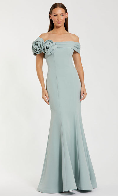 Mac Duggal 21104 - Crepe Gown with 3D Flower Detail Evening Dresses