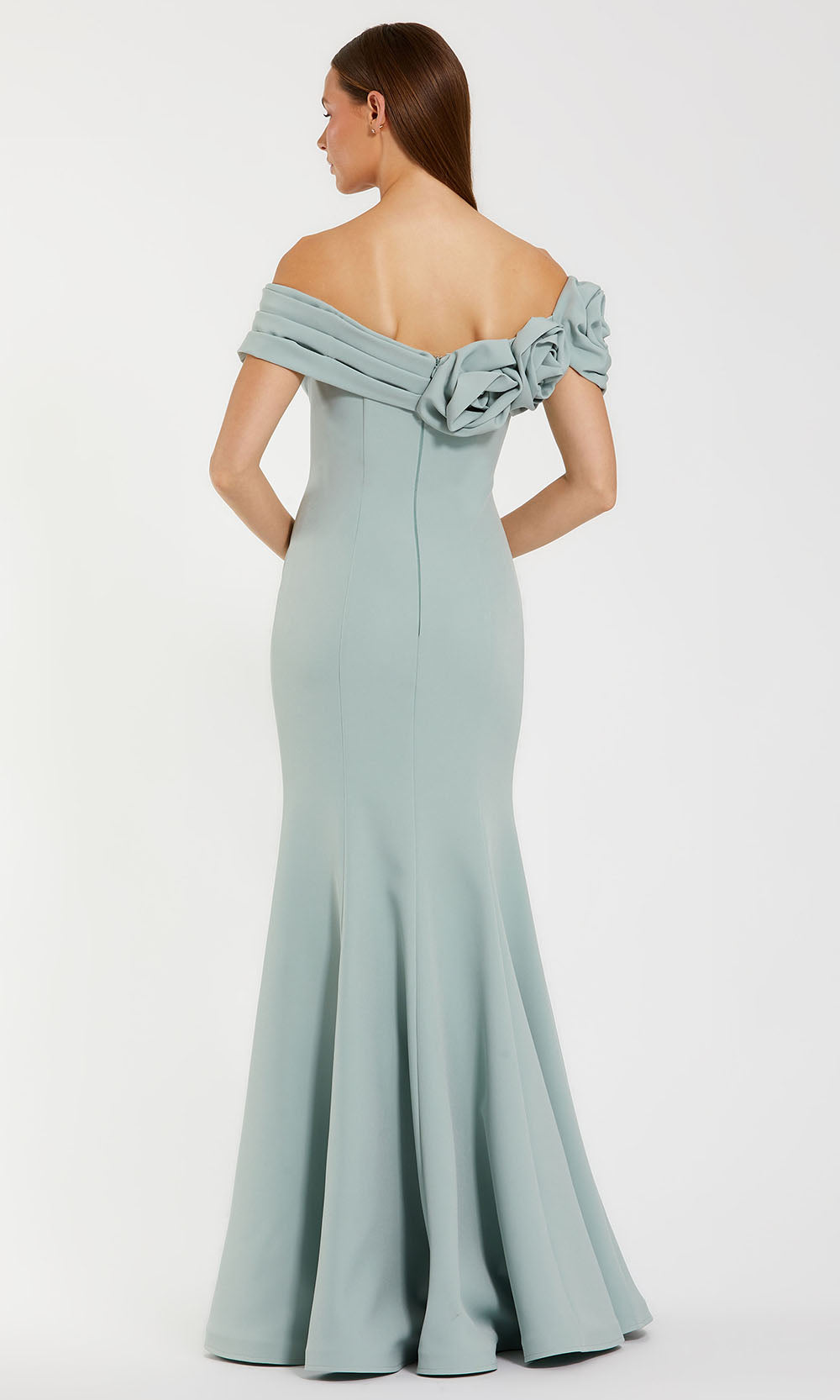 Mac Duggal 21104 - Crepe Gown with 3D Flower Detail Evening Dresses