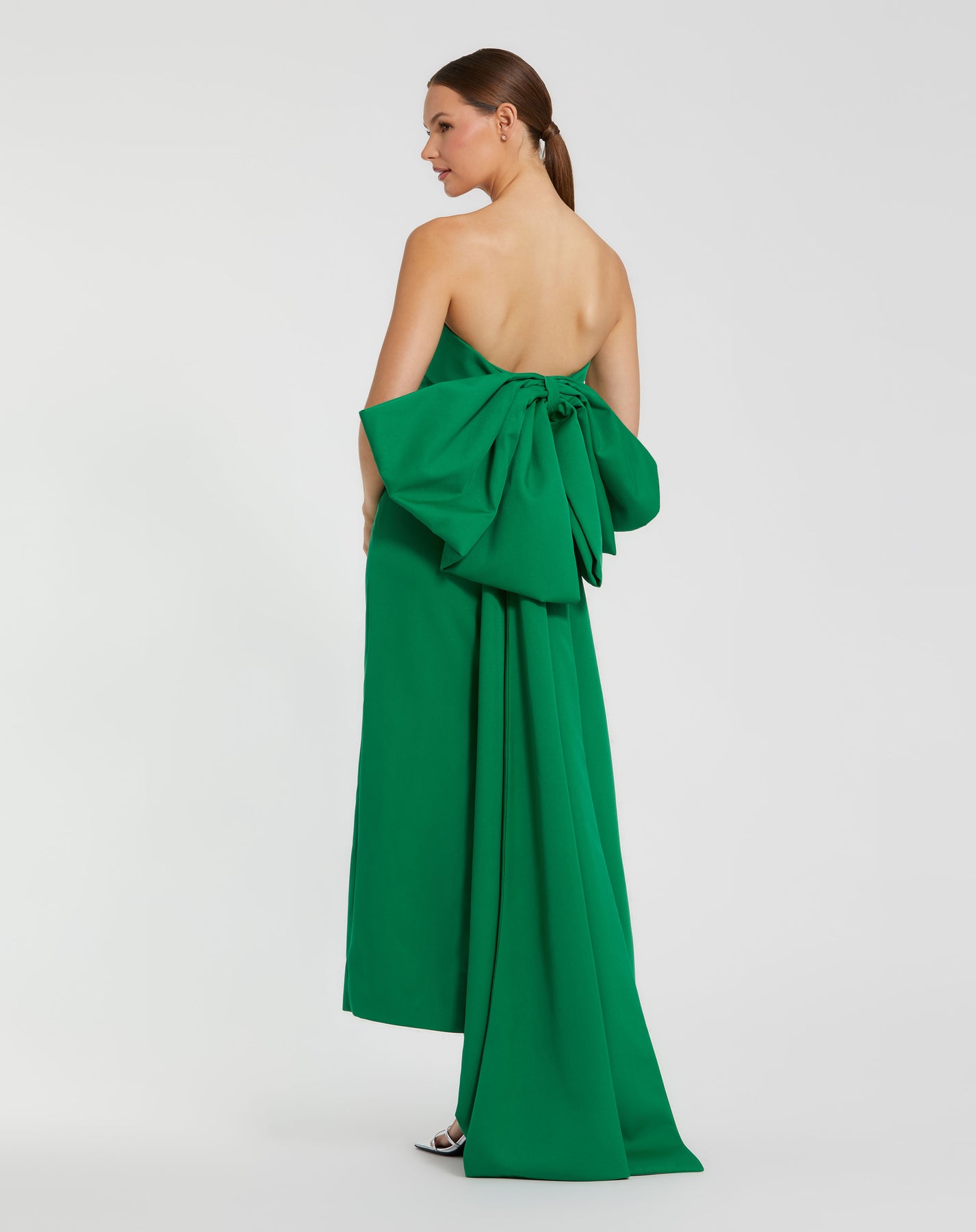 Ieena Duggal 21108 - Straight Neckline Fitted Dress with Bow