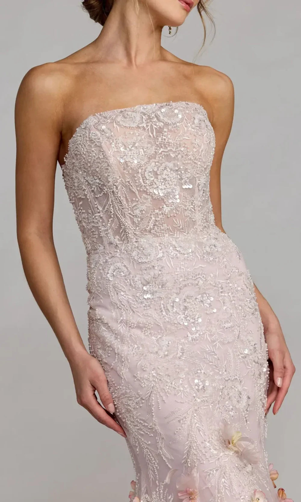 Mac Duggal 21147 - Beaded Embroidered Mermaid Gown with 3D Floral Accent Prom Dresses in Blush Multi 