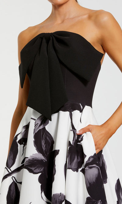 Ieena Duggal 21151 - Printed Skirt Straight Neckline Dress Formal Gowns