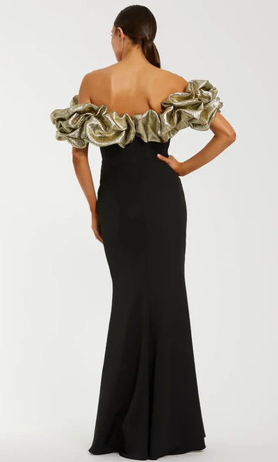 Ieena Duggal 21157 - Metallic Ruffle Long Sheath Gown Formal Gowns