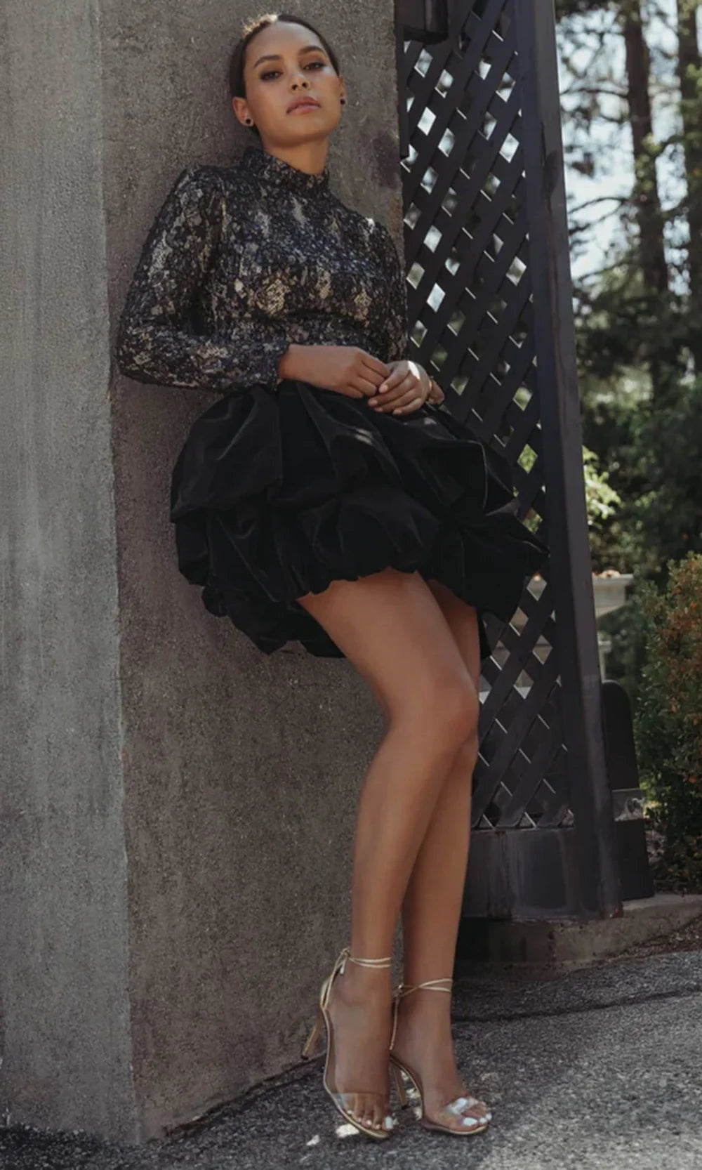 Mac Duggal 21175 - Sequin Lace High Neck Mini Dress Cocktail Dresses