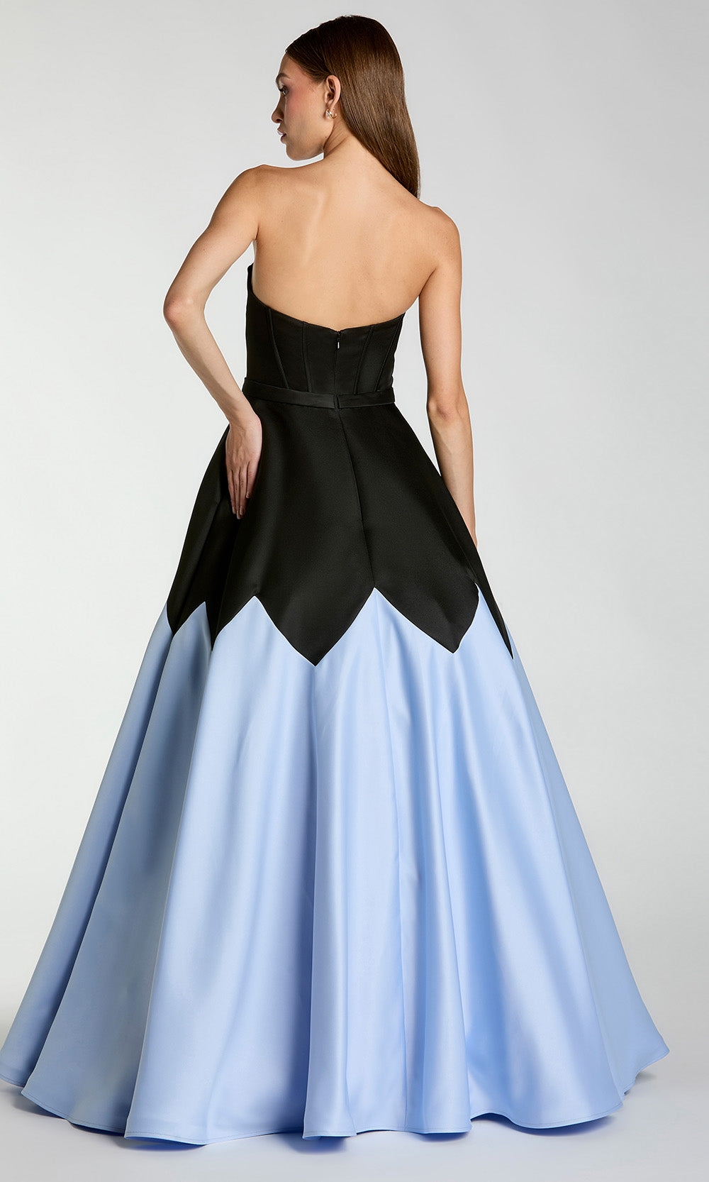 Mac Duggal 21229 - Strapless Two-Tone Evening Gown Prom Dresses in Black and Blue