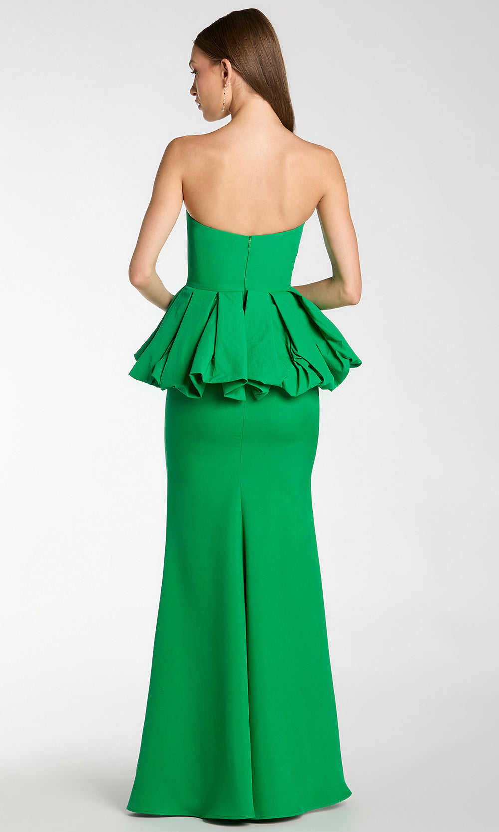 Ieena Duggal 21243 - Straight Neck Trumpet Gown with Peplum Prom Dresses in Green  