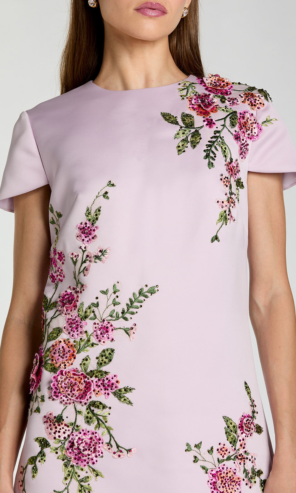 Mac Duggal 21338 - Jewel Neck Mini Dress with Embroidery Cocktail Dresses in Lilac  