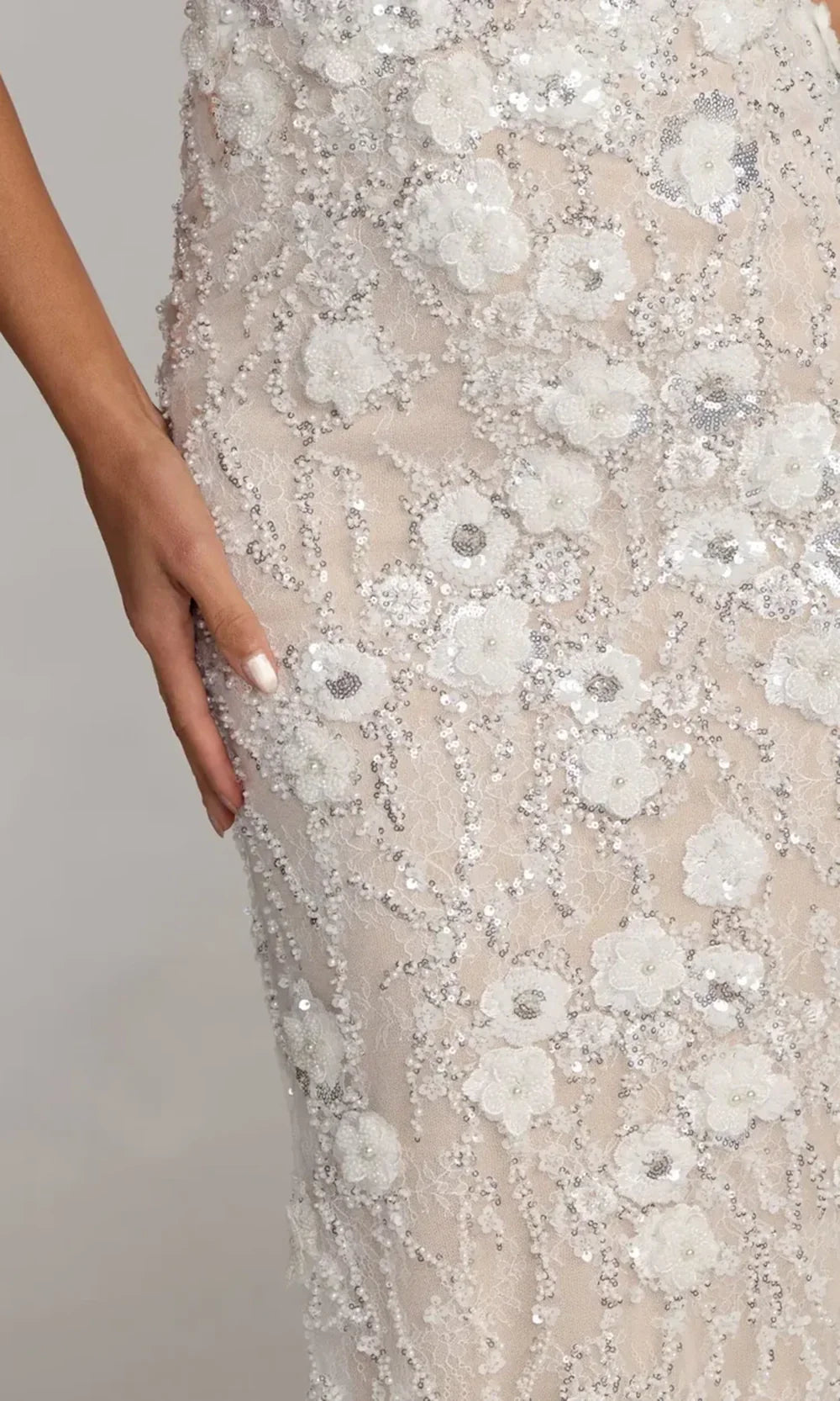 Mac Duggal 21347 - Tea-Length Beaded Sleeveless Dress Prom Dresses in White and Neutral
