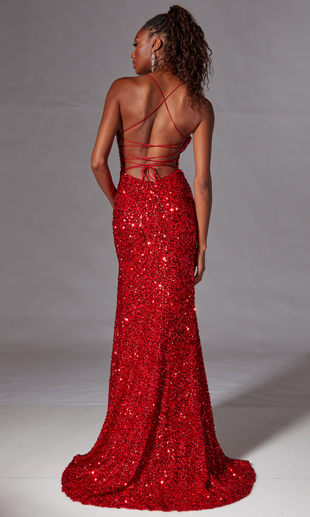 Aerie Couture 217 - Full Sequin Evening Dress with Side Slit Prom Dresses