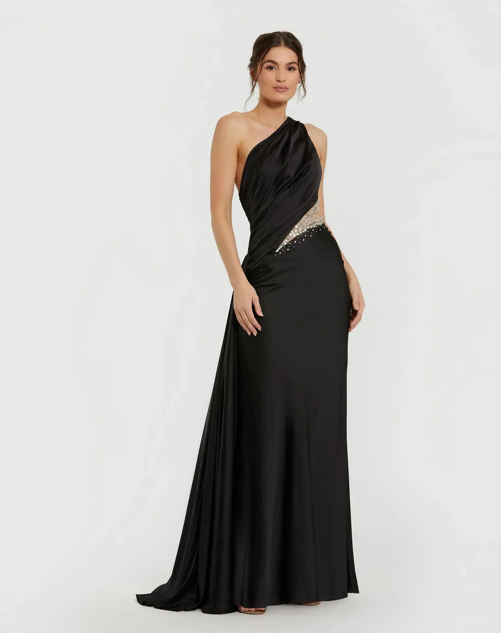 Mac Duggal 2210 - Asymmetric Satin Long Dress
