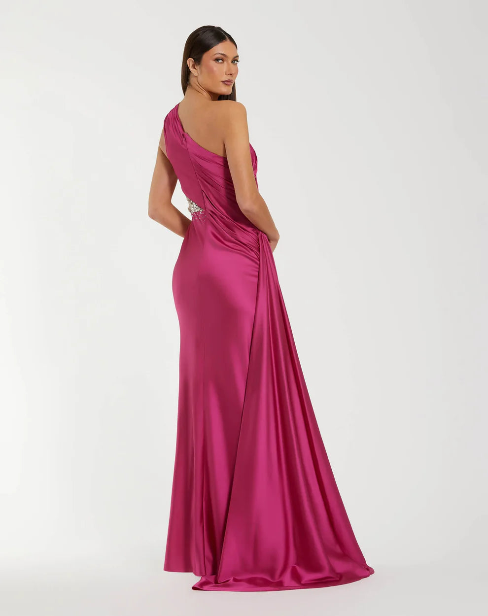 Mac Duggal 2210 - Asymmetric Satin Long Dress