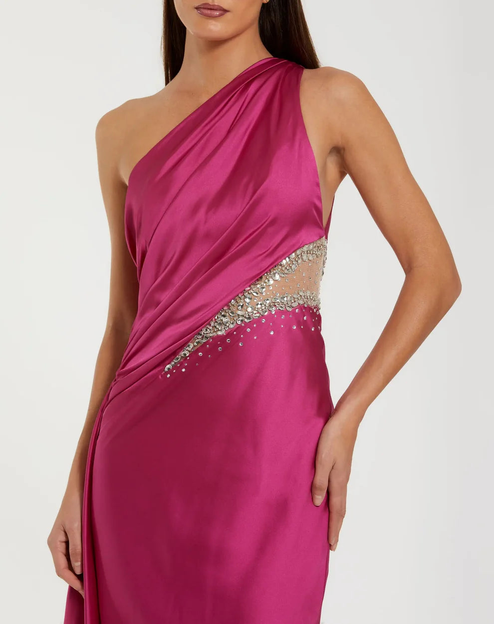 Mac Duggal 2210 - Asymmetric Satin Long Dress