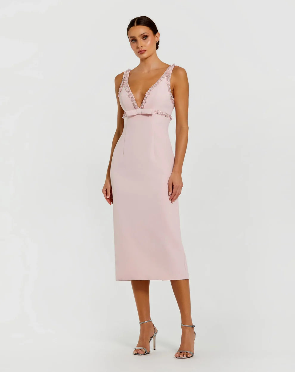 Ieena Duggal 2276 - Sleeveless Embellished Midi Dress
