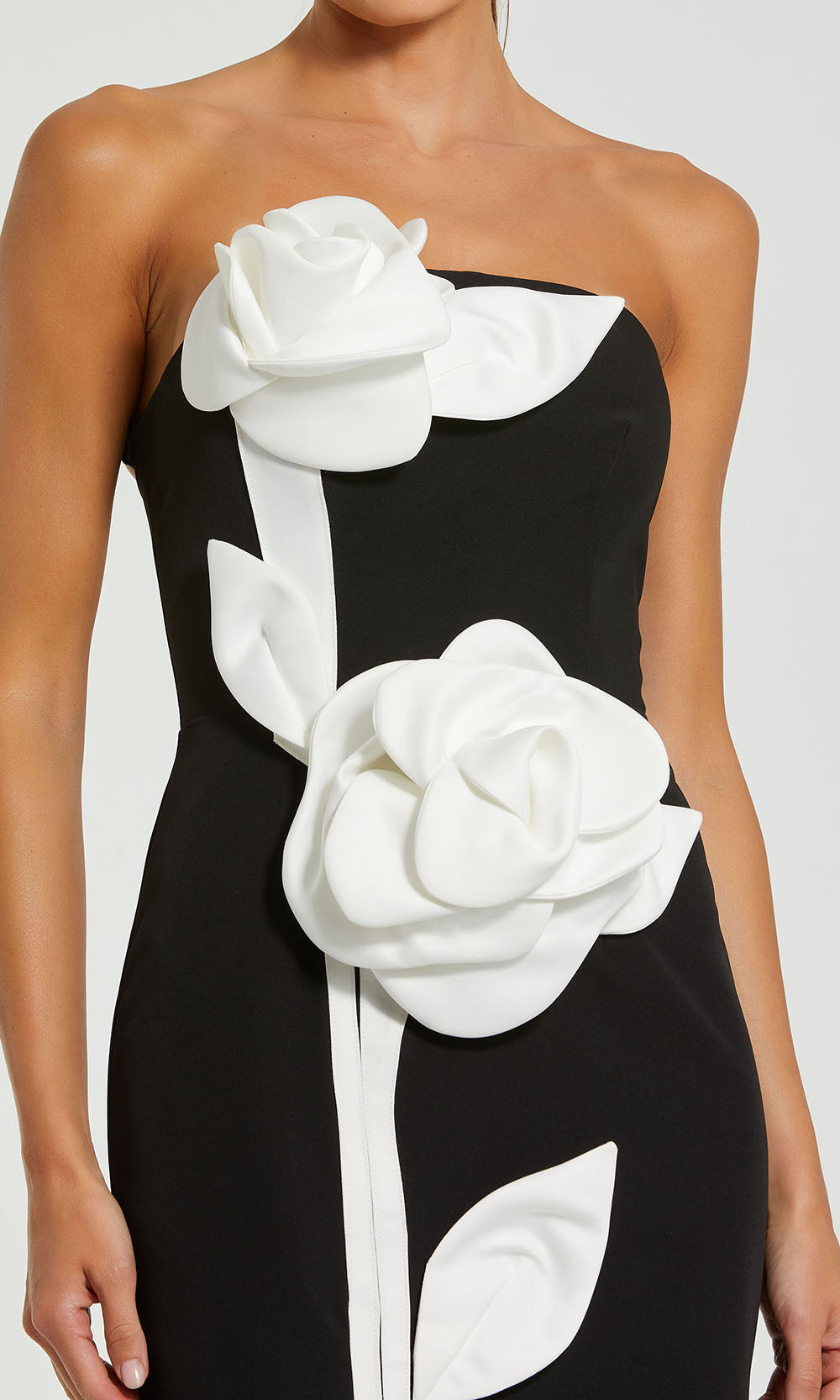 Ieena Duggal 2283 - Straight Neck Bodycon Dress with 3D Appliques Wedding Guest
