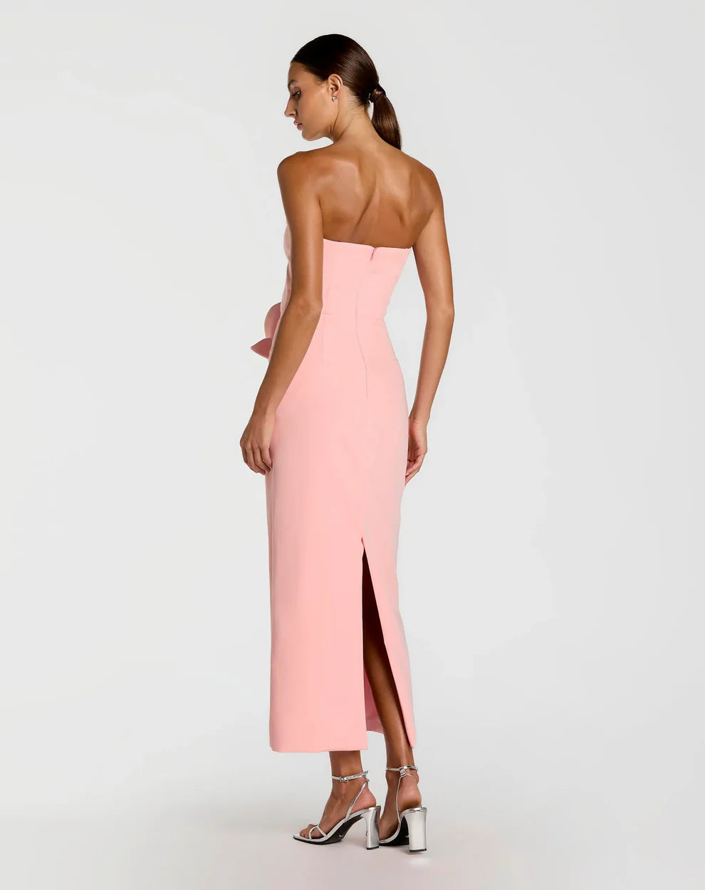 Ieena Duggal 2283 - Straight Neck Bodycon Dress with 3D Appliques