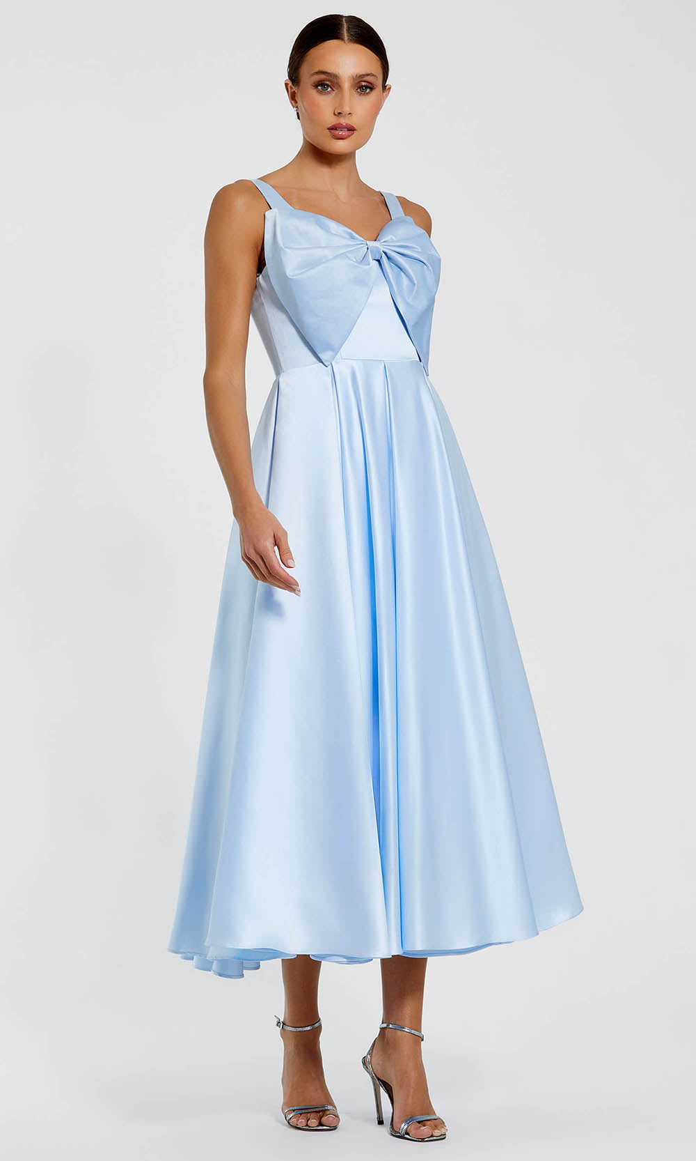 Ieena Duggal 2288 - Sweetheart A-line Dress With Bow Detail Wedding Guest in Blue