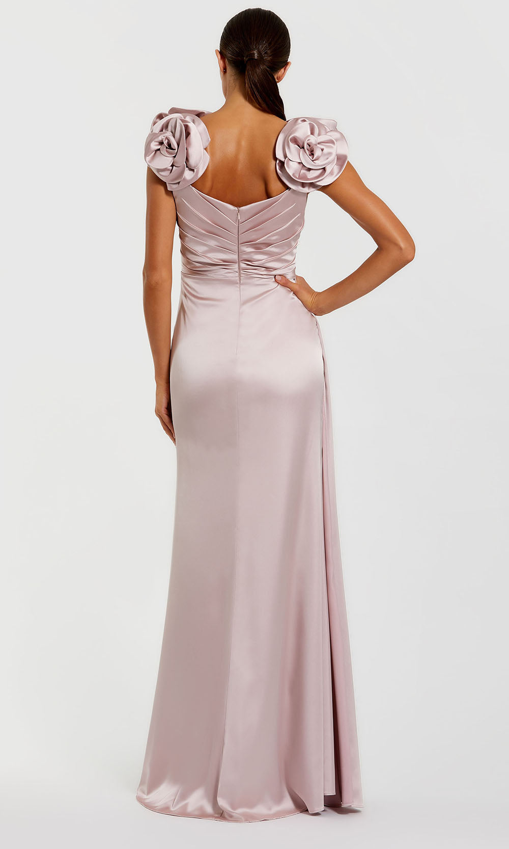 Ieena Duggal 2299 - Floral Straps Faux Wrap Evening Gown Formal Gowns