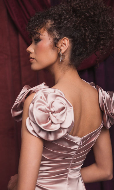 Ieena Duggal 2299 - Floral Straps Faux Wrap Evening Gown Formal Gowns