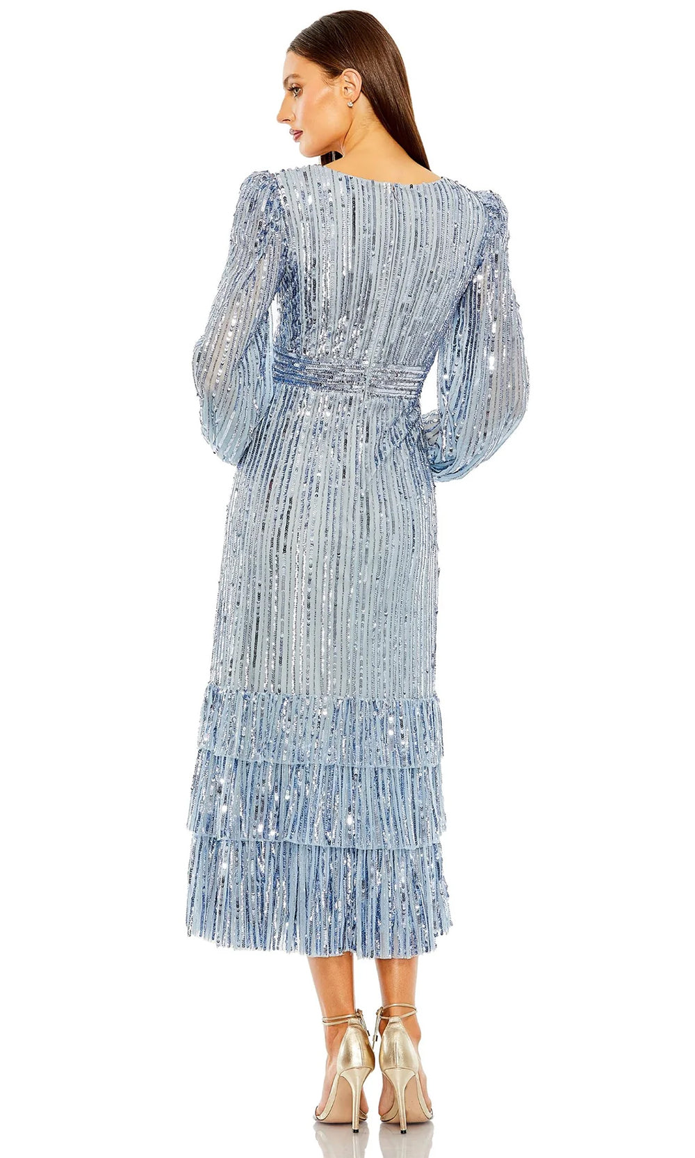 slate blue sequin dress Bella and Bloom Boutique