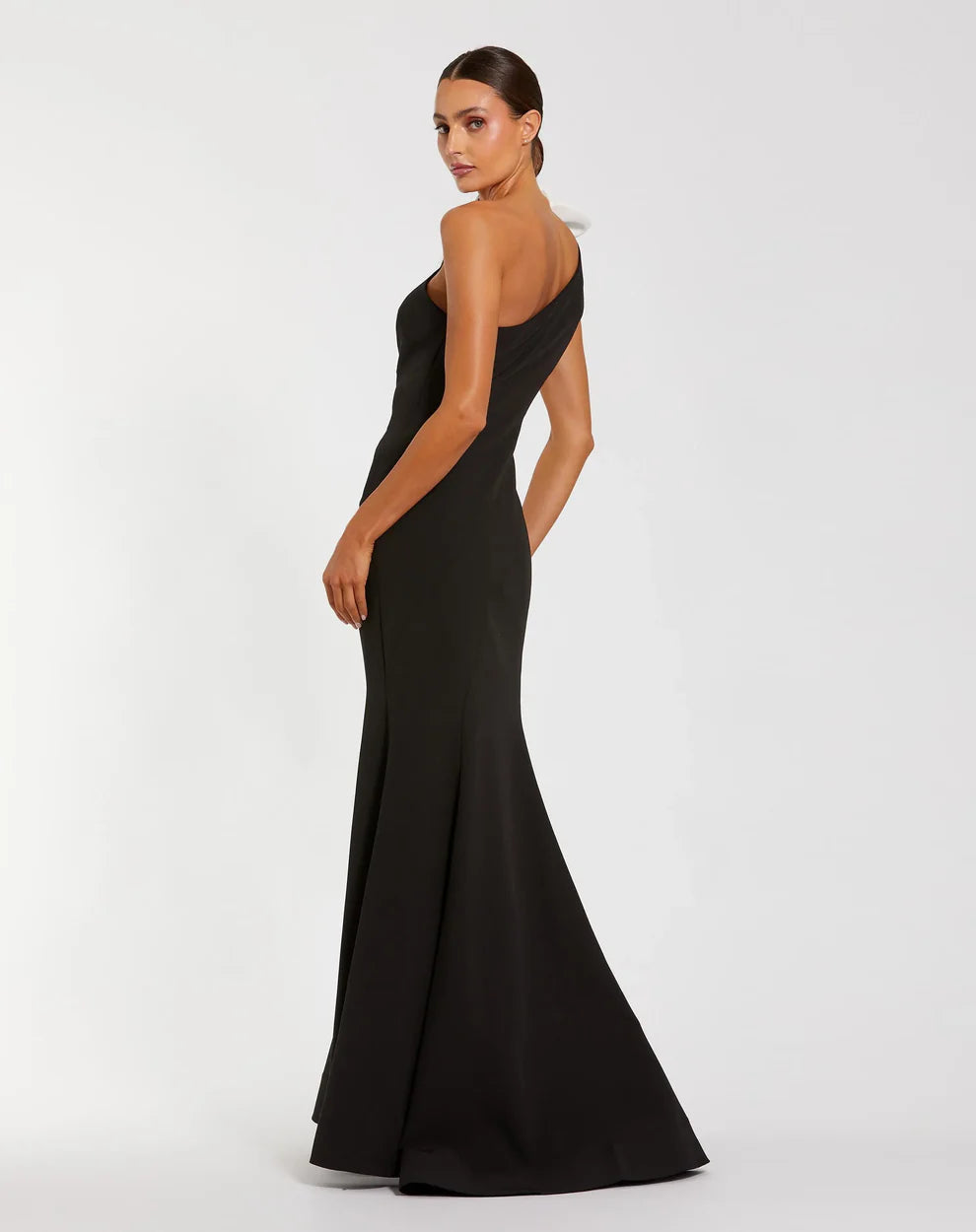 Ieena Duggal 2304 - Crepe Mermaid Dress with 3D Flower