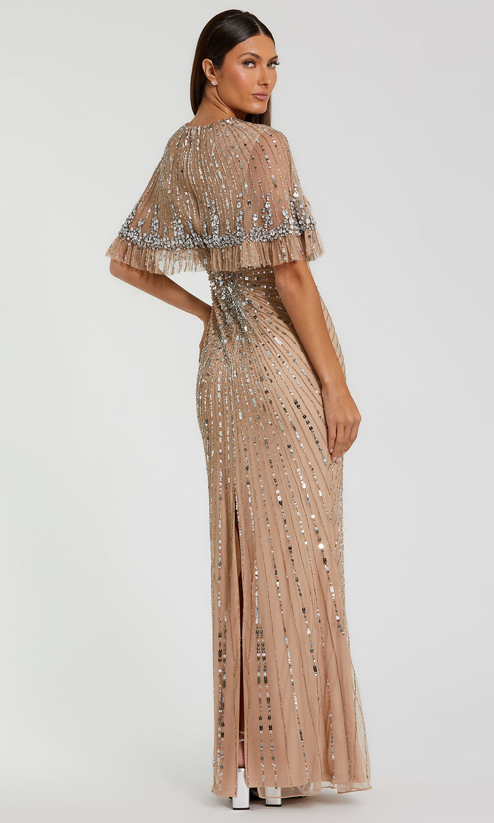 Mac Duggal 23044 - Jewel Neck Column Gown with Beading Mother of the Bride Dresses