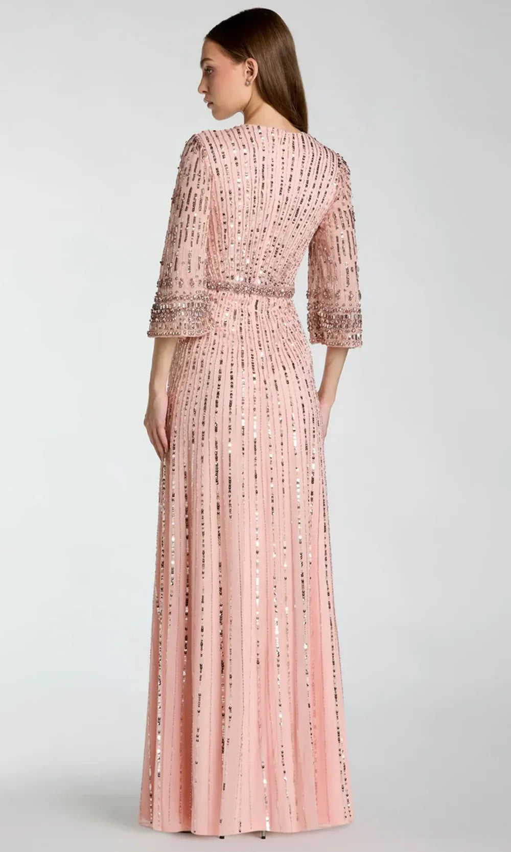 Mac Duggal 23045 - Jewel Neck Sparkling Evening Gown Mother Of The Bride Dresses in Pink  
