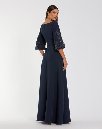 Mac Duggal 2311 - Scoop Neckline Crepe A-Line Formal Gown In Blue