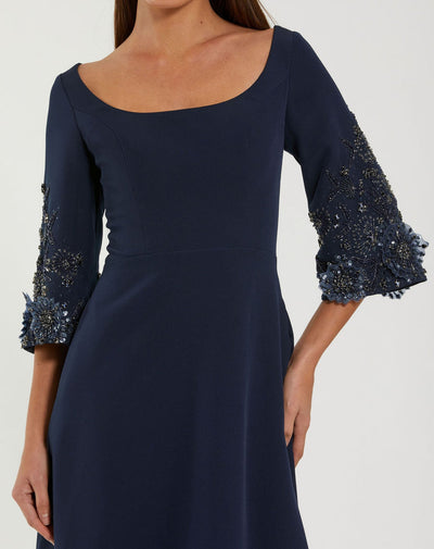 Mac Duggal 2311 - Scoop Neckline Crepe A-Line Formal Gown In Blue