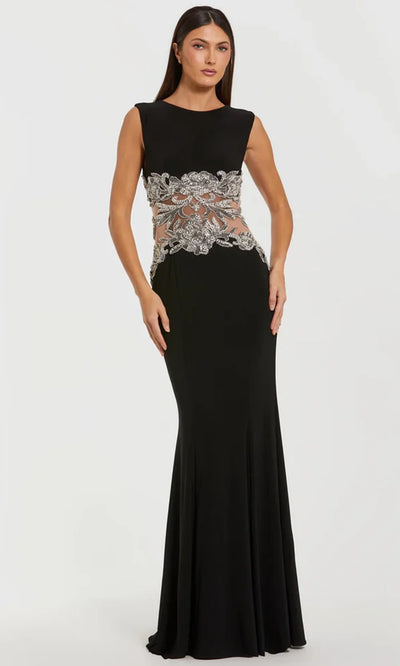 Mac Duggal 2324 - Jewel Neck Evening Dress with Beaded Waist Formal Gowns