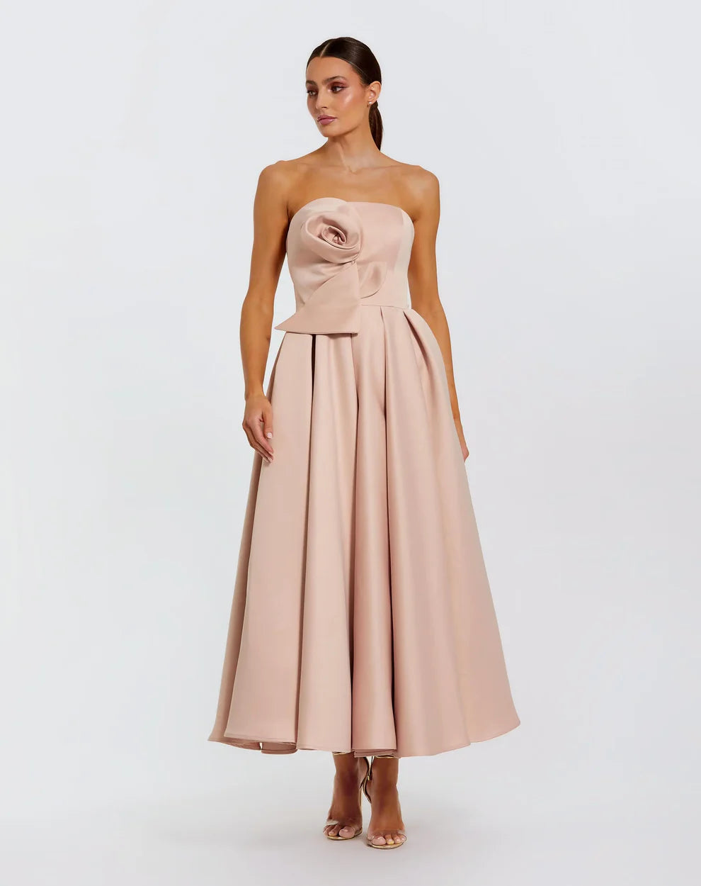Ieena Duggal 2330 - Straight Across A-Line Midi Dress