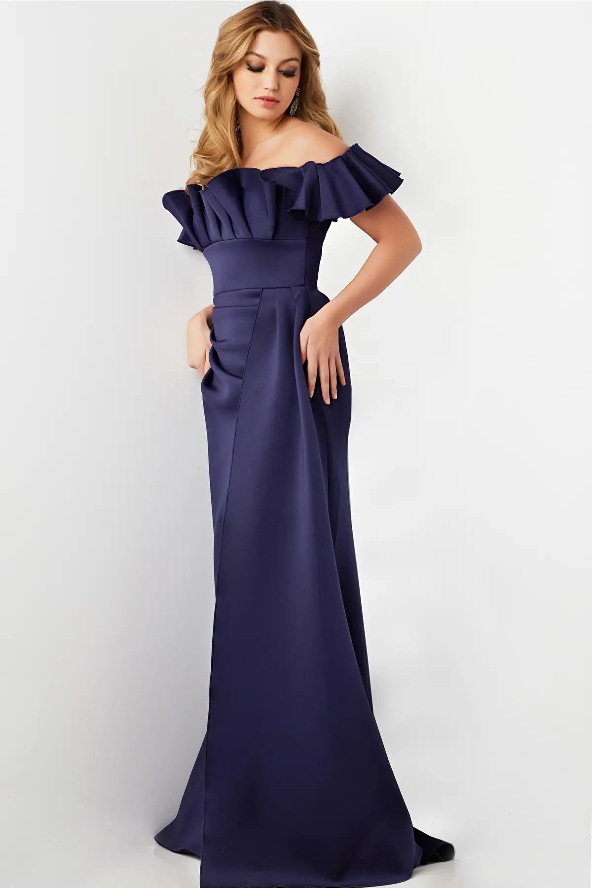Jovani 23402 - Ruffle Sleeve Long Evening Dress