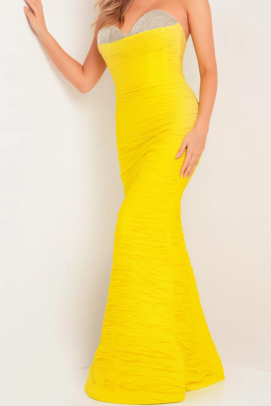 Jovani 23546 - Shirred Sweetheart Evening Dress