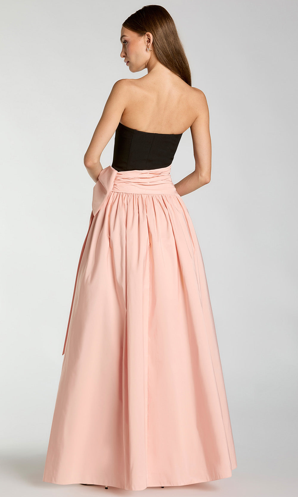 Mac Duggal 2370 - Bow Waist Straight Neckline Faille Dress Prom Dresses in Black and Pink