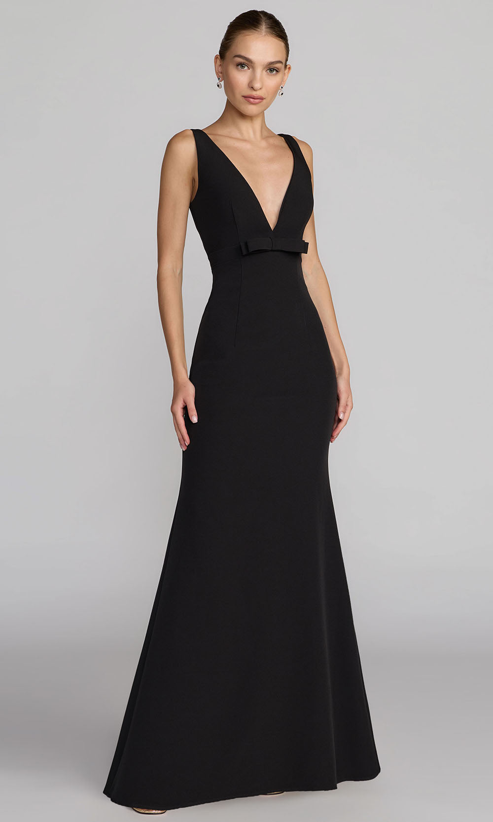 Mac Duggal 2371 - Crepe Sleeveless Gown with Bow Detail Formal Gowns