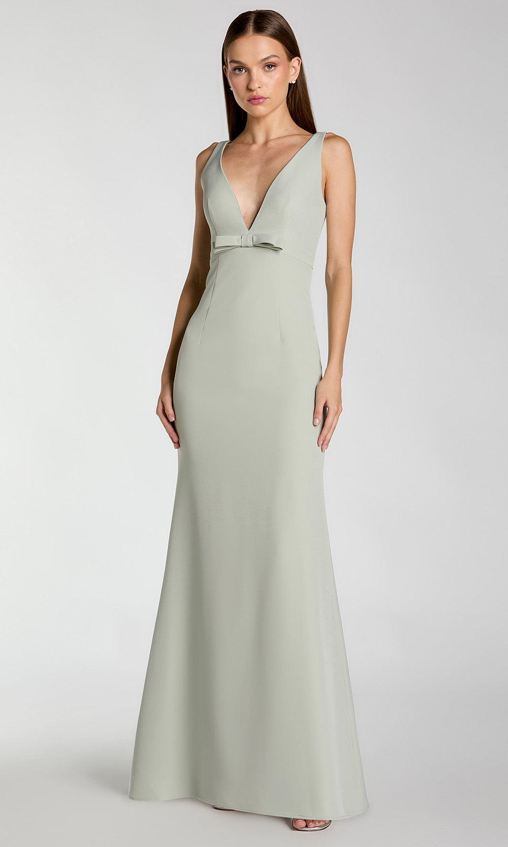 Mac Duggal 2371 - Crepe Sleeveless Gown with Bow Detail Formal Gowns