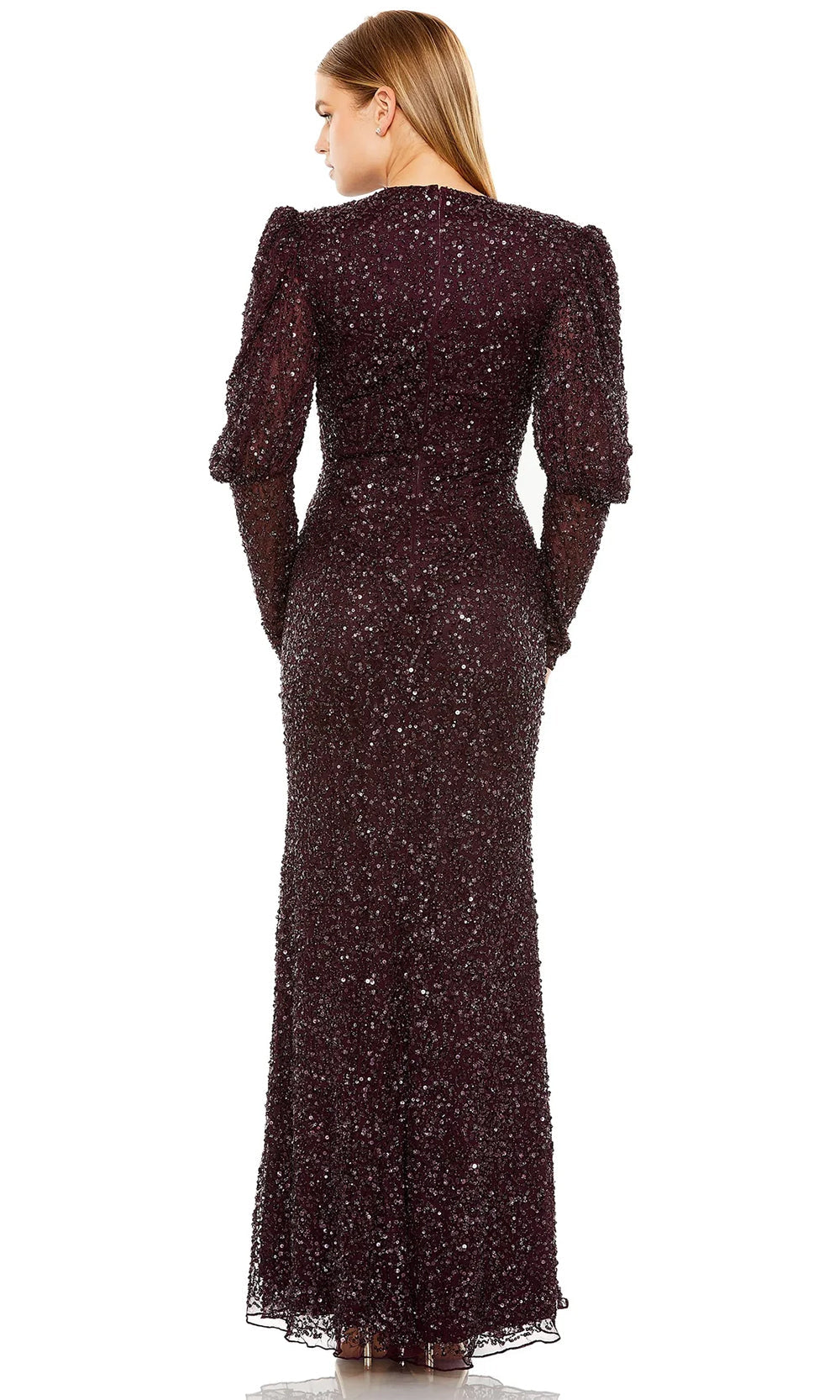 Mac Duggal 24000 - Puff Sleeve Sequin Evening Dress Special Occasion Dresses