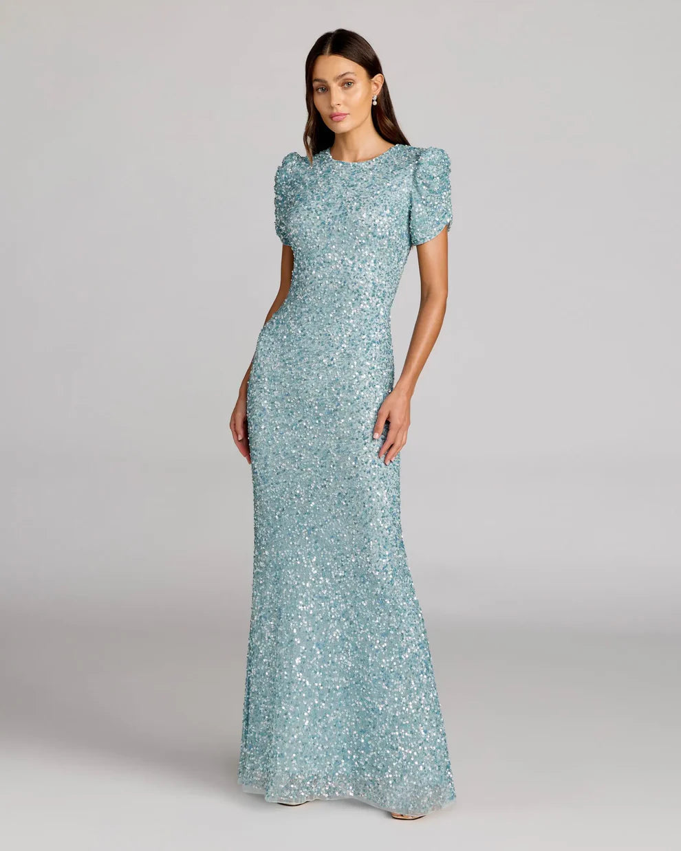 Mac Duggal 24003 - Short Sleeve Sheath Evening Dress