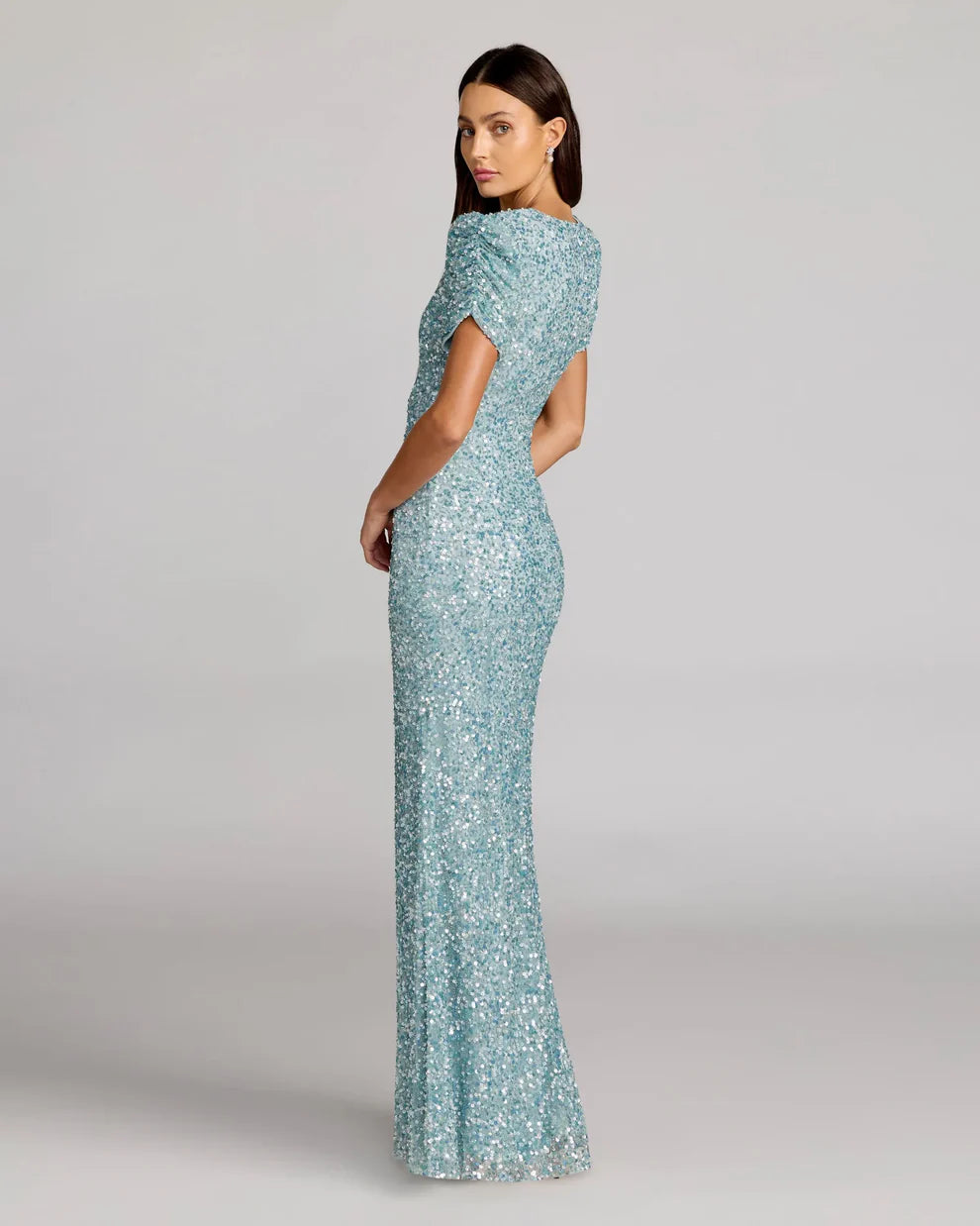 Mac Duggal 24003 - Short Sleeve Sheath Evening Dress