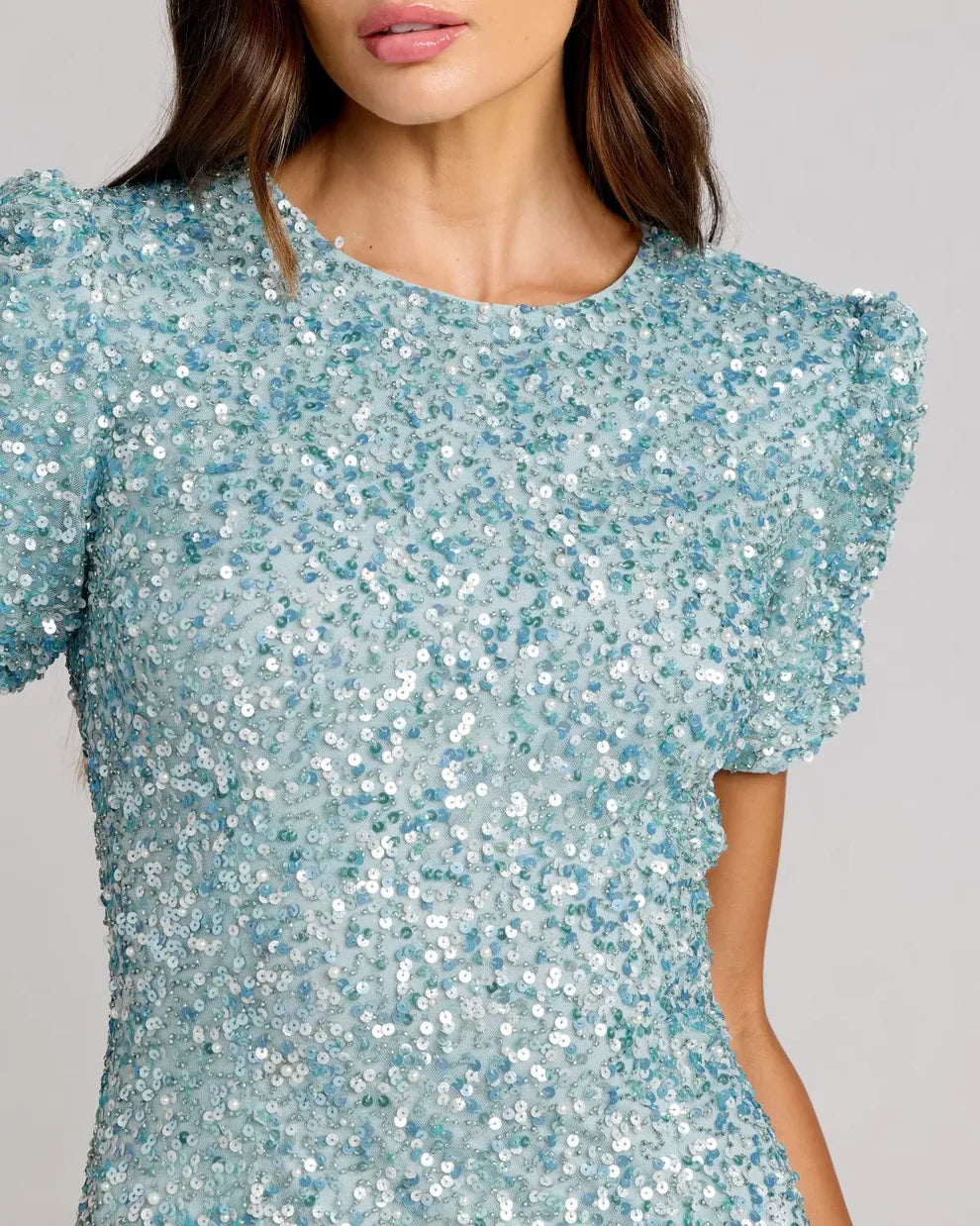 Mac Duggal 24003 - Short Sleeve Sheath Evening Dress