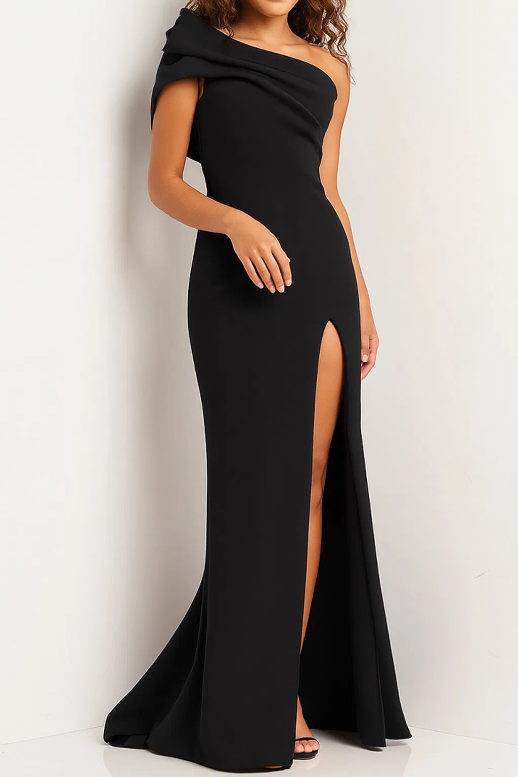 Jovani 24018 - Draped Bodice Evening Dress with Slit