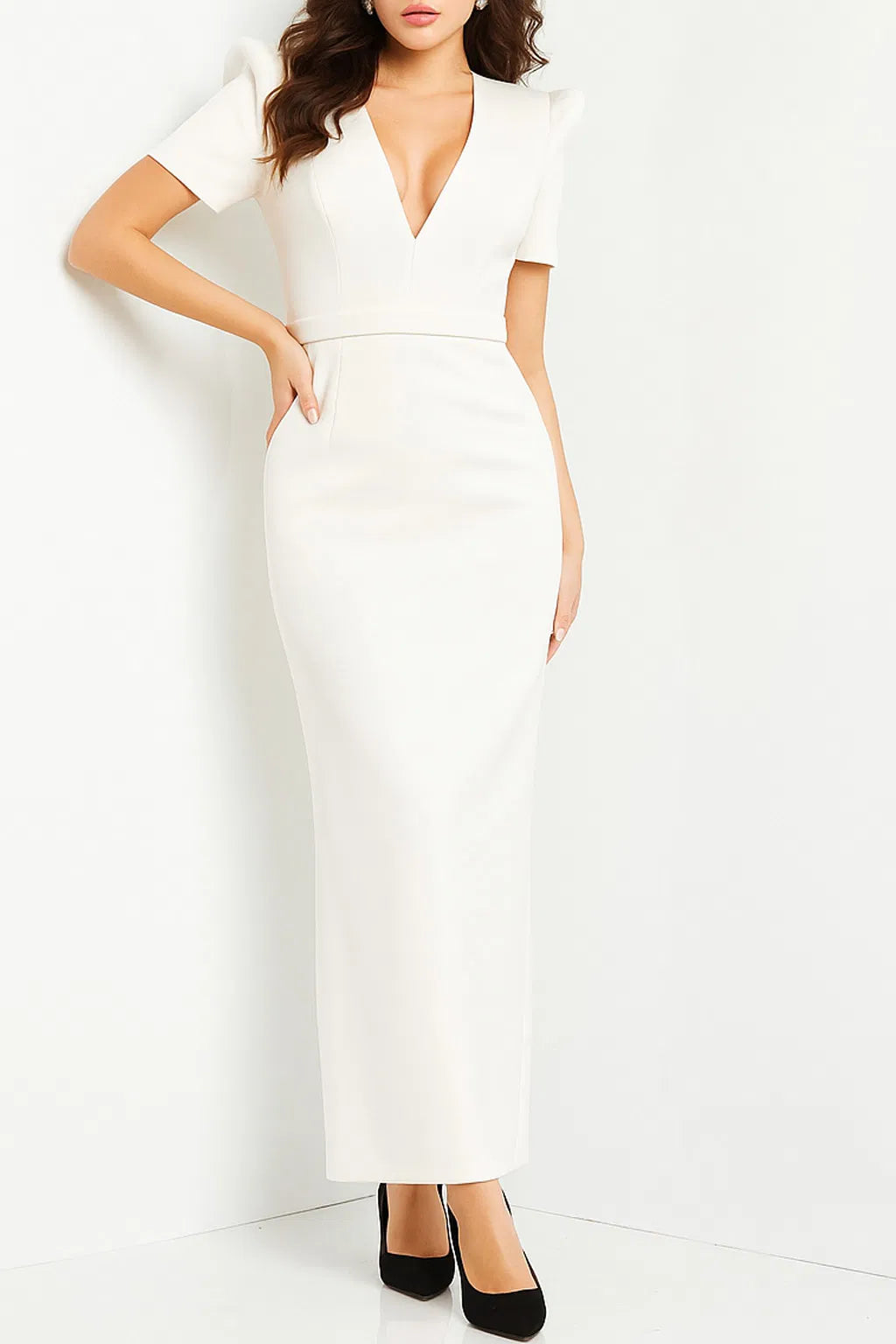 Jovani 24021 - Deep V-Neck Gown