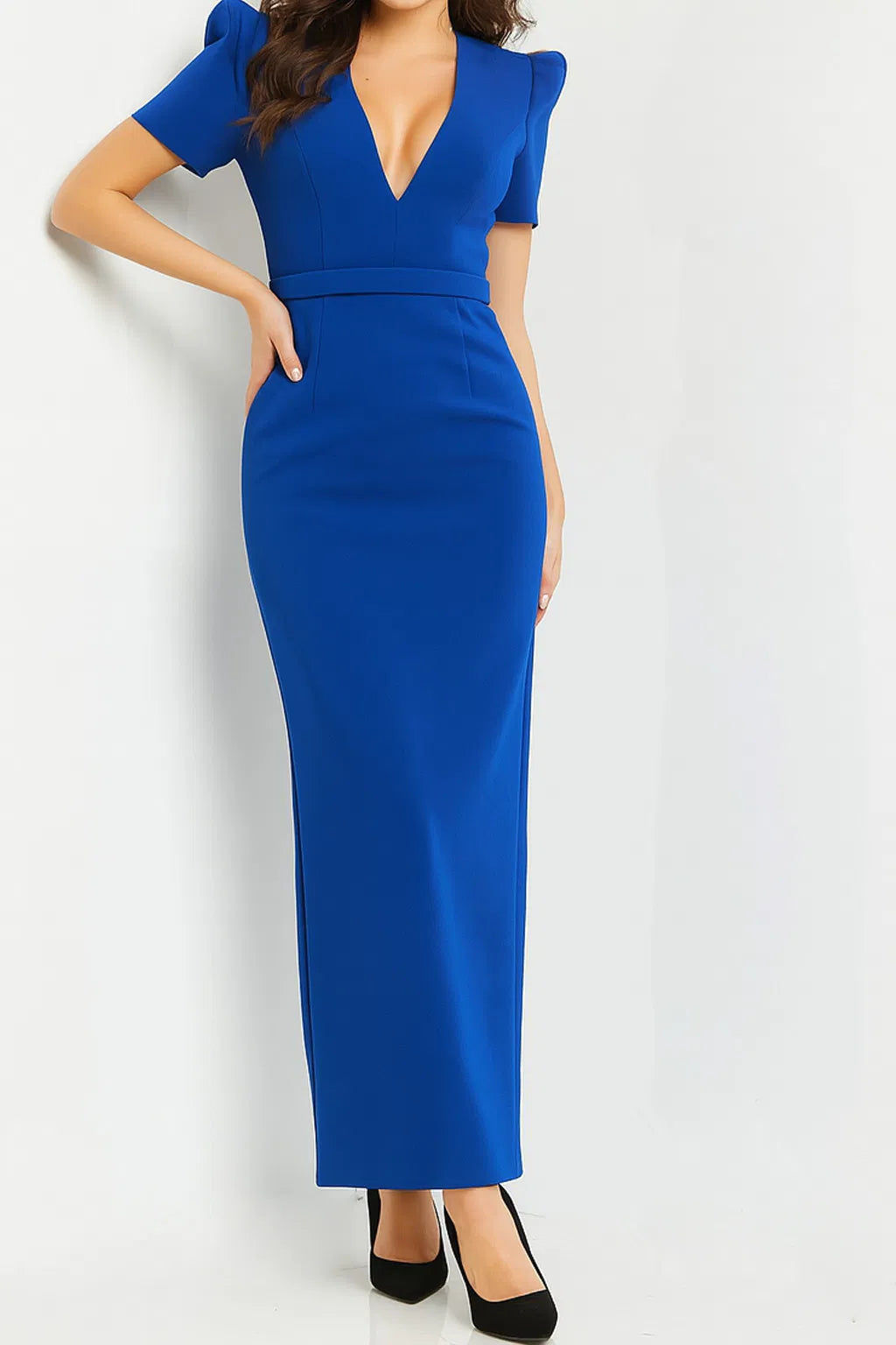 Jovani 24021 - Deep V-Neck Gown