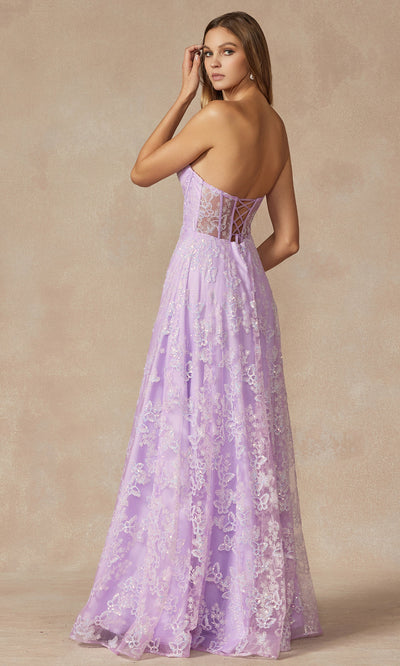 Juliet Dresses 2403 - A-Line Skirt Strapless Glitter Gown Formal Gowns