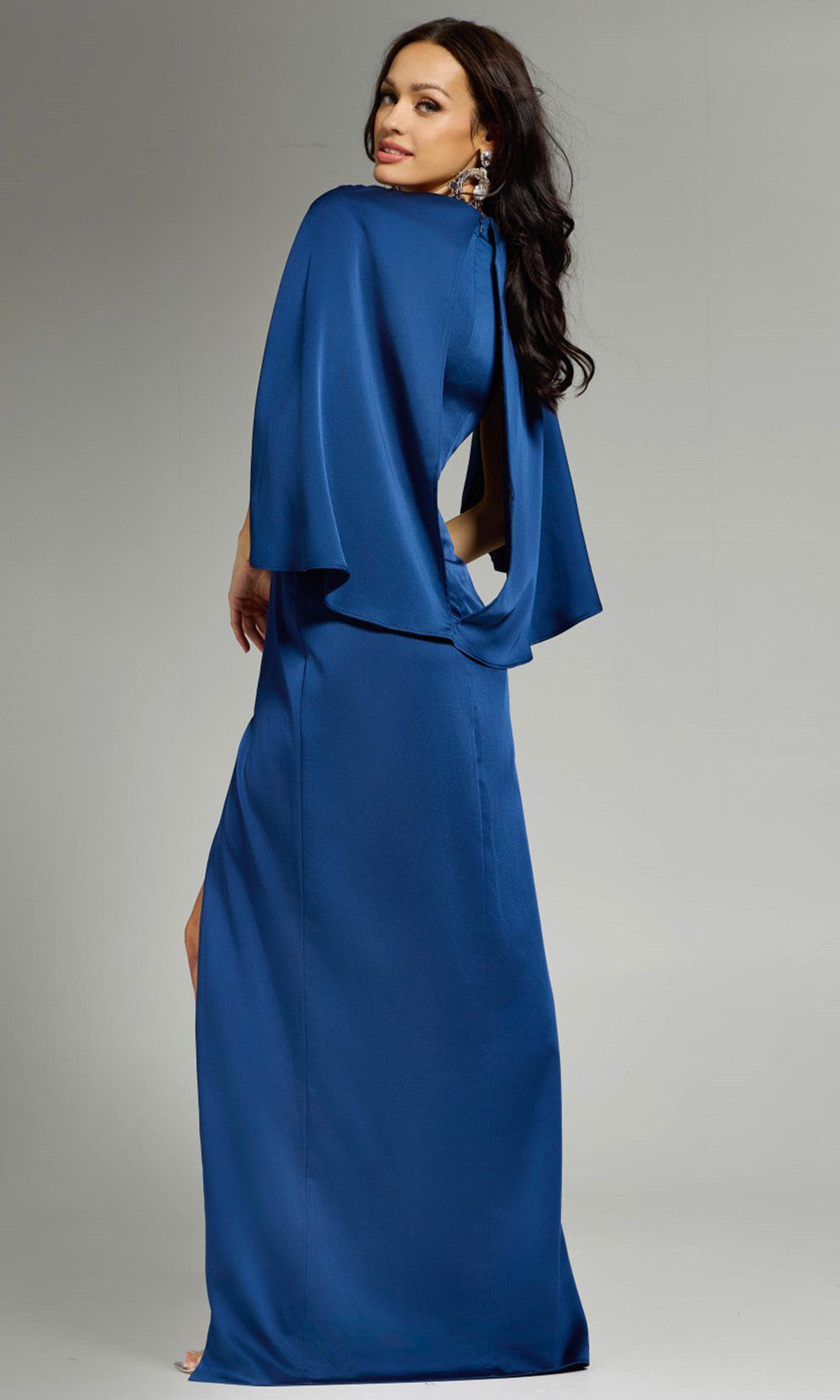 Jovani 24197 - Elegant Surplice V-Neck Gown with Slit Formal Gowns
