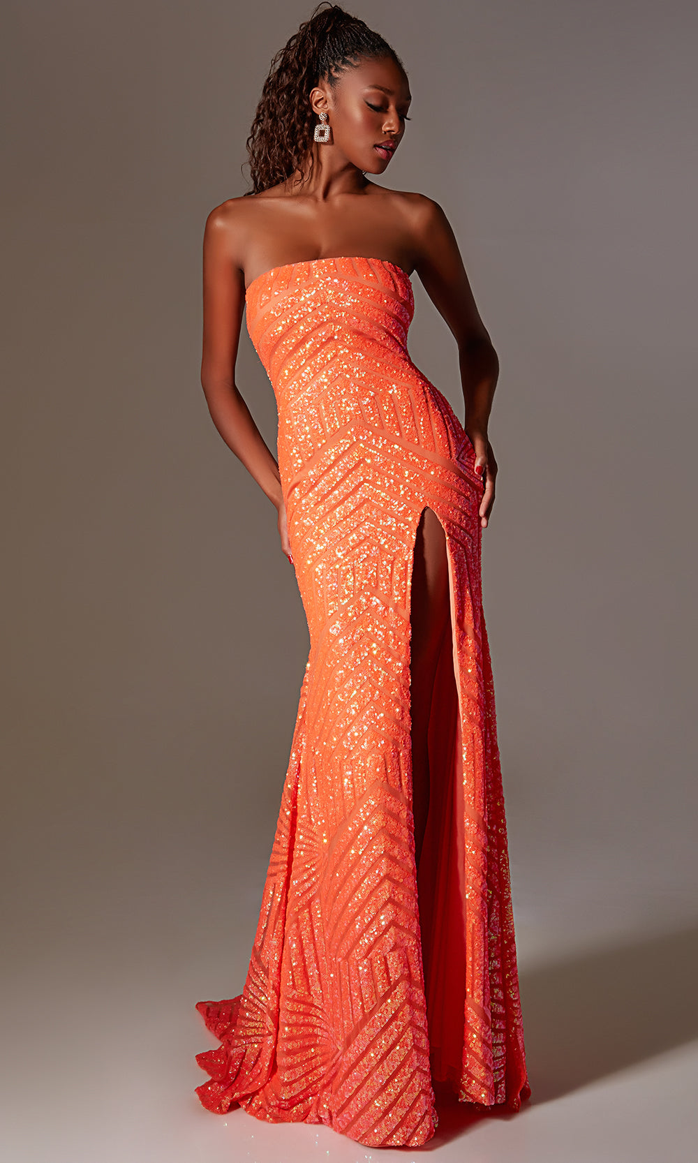 Aerie Couture 243 - Fitted Sequin Dress with Lace Up Back Prom Dresses